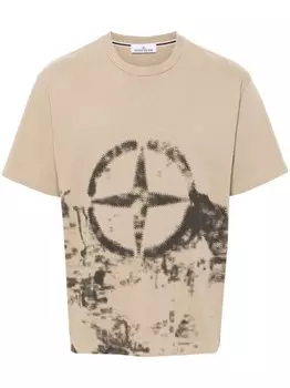 Stone Island футболка с принтом Compass, нейтральный цвет
