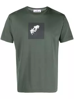 Stone Island футболка с принтом Compass, зеленый