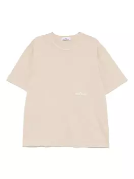 Stone Island футболка с вышитым логотипом, нейтральный