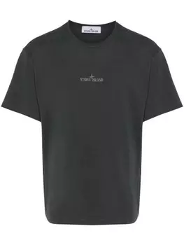 Stone Island футболка с вышитым логотипом, серый