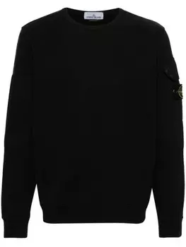 Stone Island хлопковая толстовка с компасом, черный