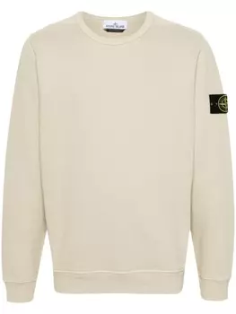 Stone Island хлопковая толстовка с компасом, нейтральный цвет