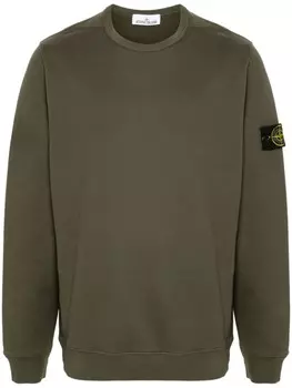 Stone Island хлопковая толстовка с компасом, зеленый