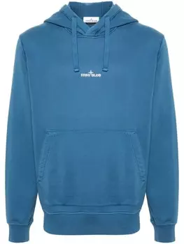 Stone Island хлопковая толстовка с логотипом, синий