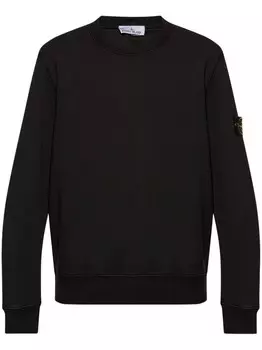 Stone Island хлопковая толстовка с нашивкой в виде компаса, черный