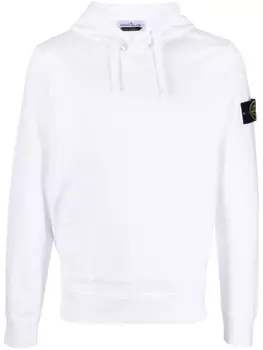 Stone Island худи с кулиской и логотипом Compass, белый