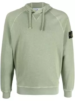 Stone Island худи с нашивкой Compass, зеленый