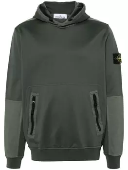 Stone Island худи с нашивкой Compass, зеленый
