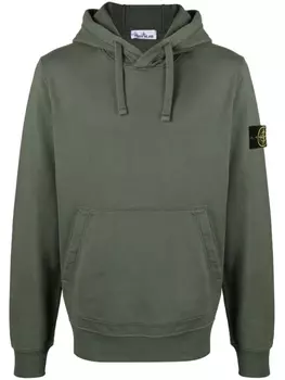 Stone Island худи с нашивкой Compass, зеленый