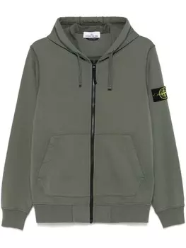 Stone Island худи с нашивкой Compass, зеленый