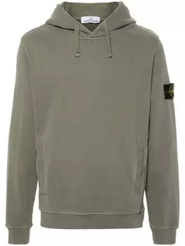 Stone Island худи с нашивкой Compass, зеленый