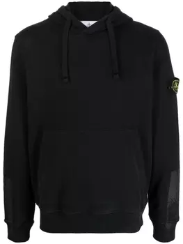 Stone Island худи с нашивкой-логотипом, черный