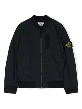 Stone Island Junior бомбер с нашивкой Compass, синий