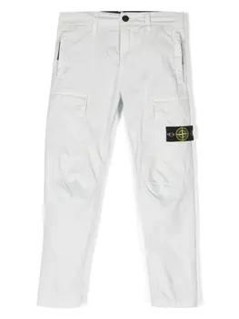 Stone Island Junior брюки карго с логотипом Compass, синий