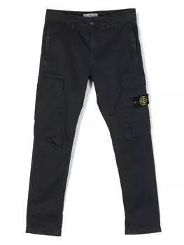 Stone Island Junior брюки карго с логотипом Compass, синий