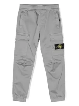 Stone Island Junior брюки карго с нашивкой Compass, серый