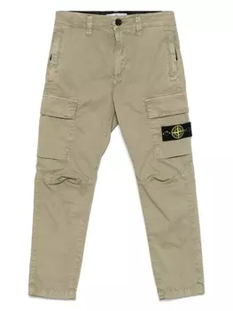 Stone Island Junior брюки карго с нашивкой Compass, зеленый
