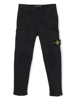 Stone Island Junior брюки с логотипом Compass, синий