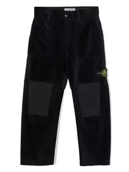 Stone Island Junior брюки с нашивкой Compass, синий