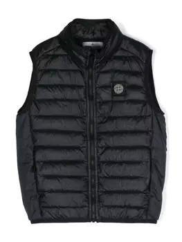 Stone Island Junior дутый жилет с логотипом Compass, синий