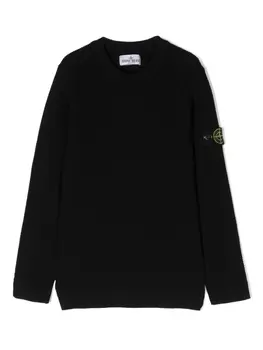 Stone Island Junior джемпер с логотипом Compass, черный