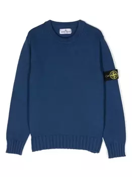 Stone Island Junior джемпер с логотипом Compass, синий
