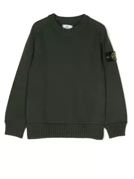 Stone Island Junior джемпер с логотипом, зеленый