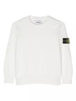 Stone Island Junior джемпер с нашивкой Compass, белый