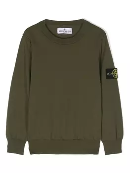 Stone Island Junior джемпер с нашивкой Compass, зеленый