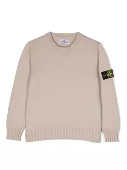 Stone Island Junior джемпер с нашивкой Compass, нейтральный цвет