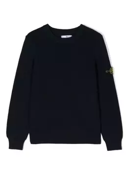 Stone Island Junior джемпер с нашивкой Compass, синий