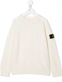Stone Island Junior джемпер с нашивкой-логотипом, нейтральный цвет