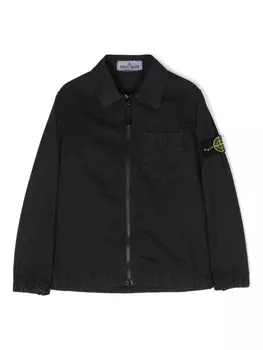 Stone Island Junior джинсовая куртка с нашивкой Compass, синий