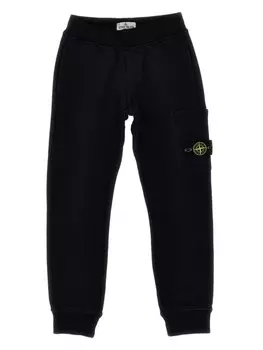 Stone Island Junior джогеры с нашивкой-логотипом, черный