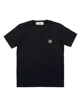 Stone Island Junior футболка из хлопка с аппликацией «Компас», черный