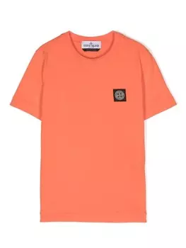 Stone Island Junior футболка с аппликацией Compass, оранжевый