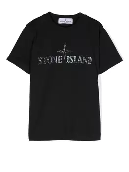Stone Island Junior футболка с логотипом, черный