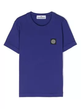 Stone Island Junior футболка с логотипом Compass, синий