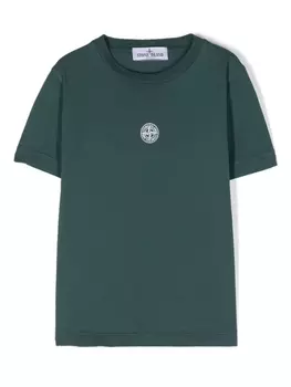 Stone Island Junior футболка с логотипом Compass, зеленый