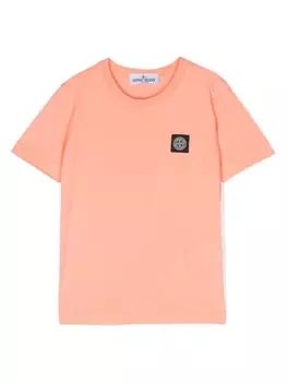 Stone Island Junior футболка с логотипом Compass, оранжевый
