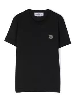 Stone Island Junior футболка с логотипом Compass, черный