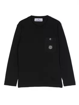 Stone Island Junior футболка с нашивкой, черный