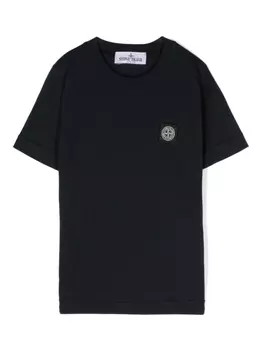 Stone Island Junior футболка с нашивкой Compass, синий