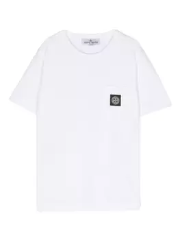 Stone Island Junior футболка с нашивкой Compass, белый
