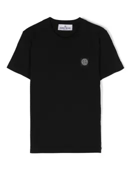 Stone Island Junior футболка с нашивкой Compass, черный