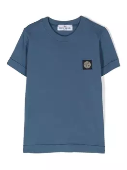 Stone Island Junior футболка с нашивкой Compass, синий
