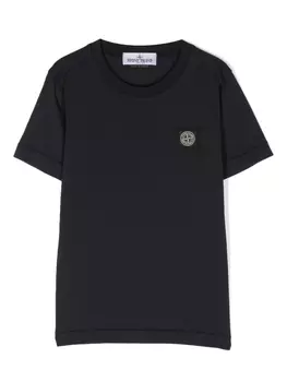 Stone Island Junior футболка с нашивкой-логотипом Compass, синий