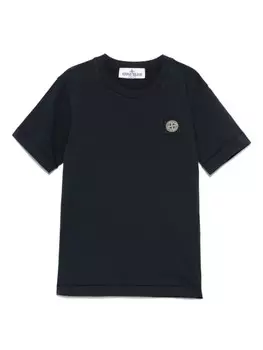 Stone Island Junior футболка с нашивкой-логотипом, синий
