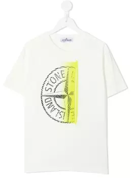 Stone Island Junior футболка с принтом Compass, белый