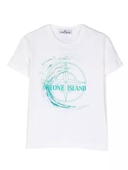 Stone Island Junior футболка с принтом Compass, белый